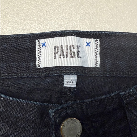 Paige Peg Skinny Black Denim Jeans - Picture 2 of 8